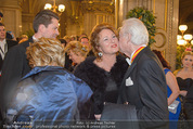 Opernball 2015 - Feststiege - Wiener Staatsoper - Do 12.02.2015 - Harald und Daniel SERAFIN, Dagmar SCHELLENBERGER60