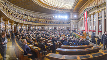 Angelobung Bundespräsident - Parlament und Volksgarten - Do 26.01.2017 - Innenraum Parlament Senatratssitzungssaal28