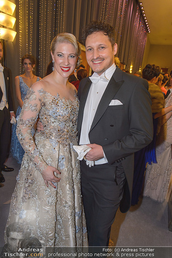 Opernball 2019 - Feststiege - Wiener Staatsoper - Do 28.02.2019 - Marco ANGELINI, Maria SANTNER47