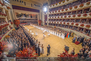 Opernball 2019 - Das Fest - Wiener Staatsoper - Do 28.02.2019 - Übersichtsfoto, Logenfoto, Blick aus Loge, Ballsaal, Eröffnung32