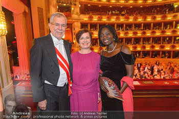 Opernball 2019 - Das Fest - Wiener Staatsoper - Do 28.02.2019 - Auma OBAMA, Doris SCHMIDAUER, Alexander VAN DER BELLEN207
