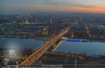 Spusu office Erweiterung - DC Tower 1 Wien - Do 21.03.2019 - Ausblick vom 39. Stock des DC Tower 1 über Wien bei Sonnenunter28