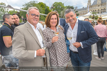 Hill Lounge Opening - Rathaus Wien - Di 09.07.2019 - Andi Andreas WOJTA mit Ehefrau Gabi, Hans NIESSL10