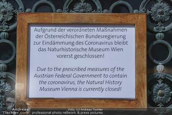 Coronavirus COVID-19 Feautre - Wien - Do 12.03.2020 - Naturhistorisches Museum Wien (NHM) - geschlossen wegen Coronavi28