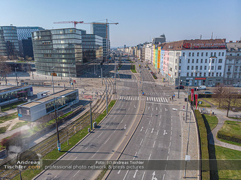 Corona Feature und Frühling - Wien und Wachau - Di 24.03.2020 - Leere Straßen, Margaretengürtel Wien Luftbild Drohnenfotos wä22