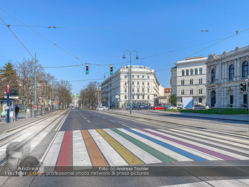 Corona Feature und Frühling - Wien und Wachau - Di 24.03.2020 - Leere verwaiste Ringstraße, Ring Wien, Menschenleere, Ausgangss32