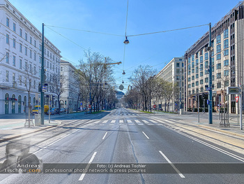 Corona Feature und Frühling - Wien und Wachau - Di 24.03.2020 - Leere verwaiste Ringstraße, Ring Wien, Menschenleere, Ausgangss45