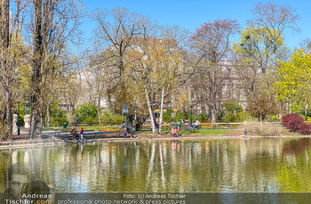 Corona Feature - Wien, NÖ - So 05.04.2020 - Natur Wasser Teich im Wiener Stadtpark Frühlingswetter Ausgangs79