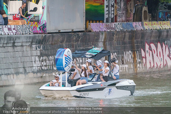 Velo Promotionfahrt - Donaukanal - Sa 08.08.2020 - Promotion für Velo mit Boot am Wiener Donaukanal entlang der Ga3
