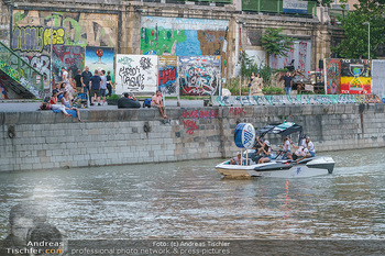 Velo Promotionfahrt - Donaukanal - Sa 08.08.2020 - Promotion für Velo mit Boot am Wiener Donaukanal entlang der Ga5
