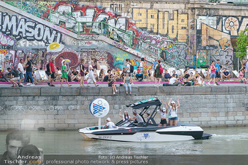 Velo Promotionfahrt - Donaukanal - Sa 08.08.2020 - Promotion für Velo mit Boot am Wiener Donaukanal entlang der Ga25