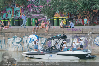 Velo Promotionfahrt - Donaukanal - Sa 08.08.2020 - Promotion für Velo mit Boot am Wiener Donaukanal entlang der Ga31