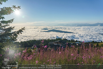 Österreich in Farben - Österreich - Mo 31.08.2020 - Ausblick vom Berg ins Tal in der Morgensonne bei Nebel im Tal6