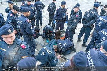 Klimakleber und Polizei - Wien - Fr 13.01.2023 - Martha KRUMPECK, Anführerin Klimakleber, wird festgenommen14