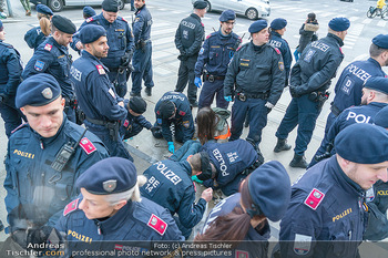 Klimakleber und Polizei - Wien - Fr 13.01.2023 - Martha KRUMPECK, Anführerin Klimakleber, wird festgenommen15