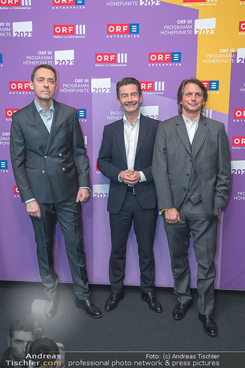ORF III Programmpräsentation - Globe Wien - Do 09.03.2023 - Roland WEIßMANN WEISSMANN, Bogdan ROSCIC, Oliver BÖHM23