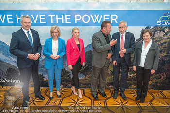 AWS Austria World Summit Klimakonferenz - Hofburg, Wien - Di 16.05.2023 - Gruppenfoto VAN DER BELLEN, NEHAMMER, SCHWARZENEGGER43