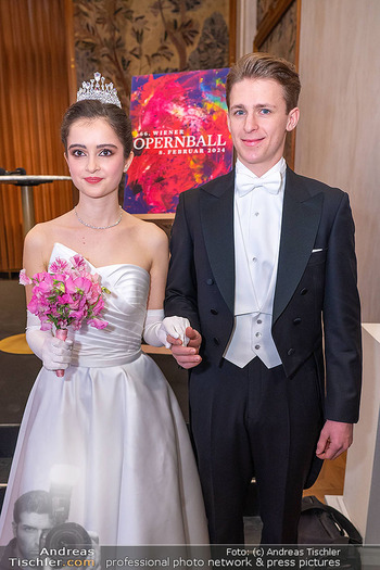 Opernball PK - Wiener Staatsoper - Fr 12.01.2024 - Debütantenpaar Pärchen Tanzpaar Elena LAMPL, Lukas AMERER62