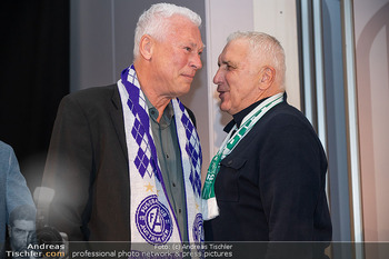 Opening - Kaiserbahnhof, Laxenburg - Do 14.03.2024 - Toni POLSTER mit Austria Fanschal, Hans KRANKL mit Rapid Fanscha42