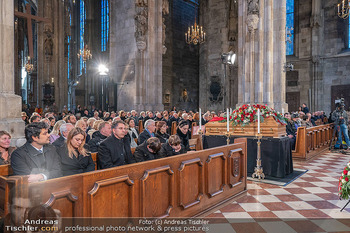 Otto Schenk Trauerfeier - Stephansdom, Wien - Mi 29.01.2025 - Aufbahrung Sarg, Übersichtsfoto, Familie, Enkelkinder92