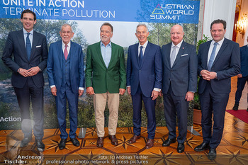 Austrian World Summig AWS Klimagifpel - Hofburg, Wien - Di 03.06.2025 - Gruppenfoto SCHWARZENEGGER, HOEKSTRA, VAN DER BELLEN, BLAIR, STO43