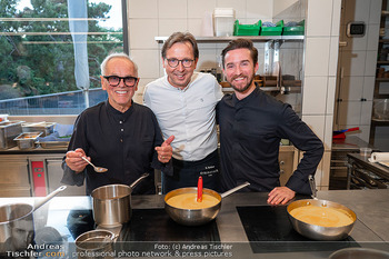 Falstaff Charity Dinner mit Wolfgang Puck - Steirereck im Stadtpark, Wien - Mo 22.09.2025 - Wolfgang PUCK mit Sohn Byron, Heinz REITBAUER9
