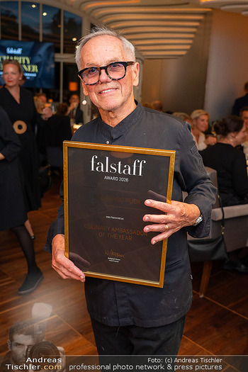 Falstaff Charity Dinner mit Wolfgang Puck - Steirereck im Stadtpark, Wien - Mo 22.09.2025 - Wolfgang PUCK mit Falstaff Award70