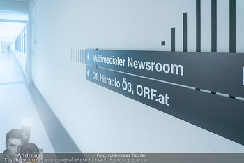 Gerda Rogers ö3 Jubiläum - Ö3 Studios im ORF Zentrum, Wien - Fr 10.04.2026 - ORF Zentrum von innen, Beschilderung, Logo, Ö3, newsreem, Gang,2