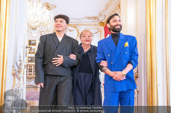 ESC Empfang des Bundespräsidenten - Präsidentschaftskanzlei, Wien - Di 21.04.2026 - Conchita WURST (Thomas NEUWIRTH), JJ (Johannes PIETSCH), Mariann38