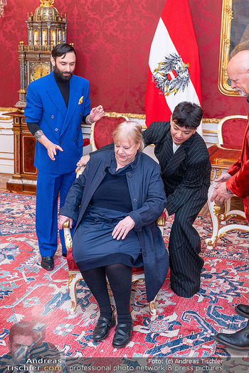 ESC Empfang des Bundespräsidenten - Präsidentschaftskanzlei, Wien - Di 21.04.2026 - Conchita WURST (Thomas NEUWIRTH), JJ (Johannes PIETSCH), Mariann55