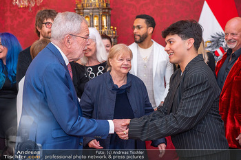 ESC Empfang des Bundespräsidenten - Präsidentschaftskanzlei, Wien - Di 21.04.2026 - JJ (Johannes PIETSCH), Alexander VAN DER BELLEN, Marianne MENDT79