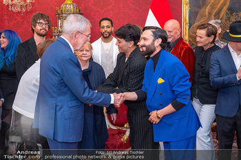 ESC Empfang des Bundespräsidenten - Präsidentschaftskanzlei, Wien - Di 21.04.2026 - Alexander VAN DER BELLEN, Marianne MENDT, JJ, Conchita WURST80