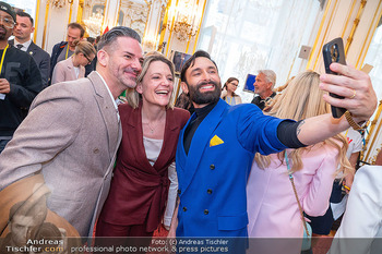 ESC Empfang des Bundespräsidenten - Präsidentschaftskanzlei, Wien - Di 21.04.2026 - Manuel ORTEGA, Sefanie GROISS-HOROWITZ, Conchita WURST (Thomas N129