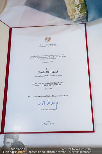 Goldenes Verdienstzeichen für Gerda Rogers - Haus des Sports, Wien - Mi 29.04.2026 - Großes Verdeinstzeichen, Ehrenzeichen, Abzeichen, Orden, Urkund56