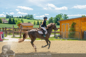 Fototermin vor LGCT Reitturnier - Privater Pferdehof, Haag - Do 04.06.2026 - Pferd springt über Hindernis, Diana SCHÖNBERG117